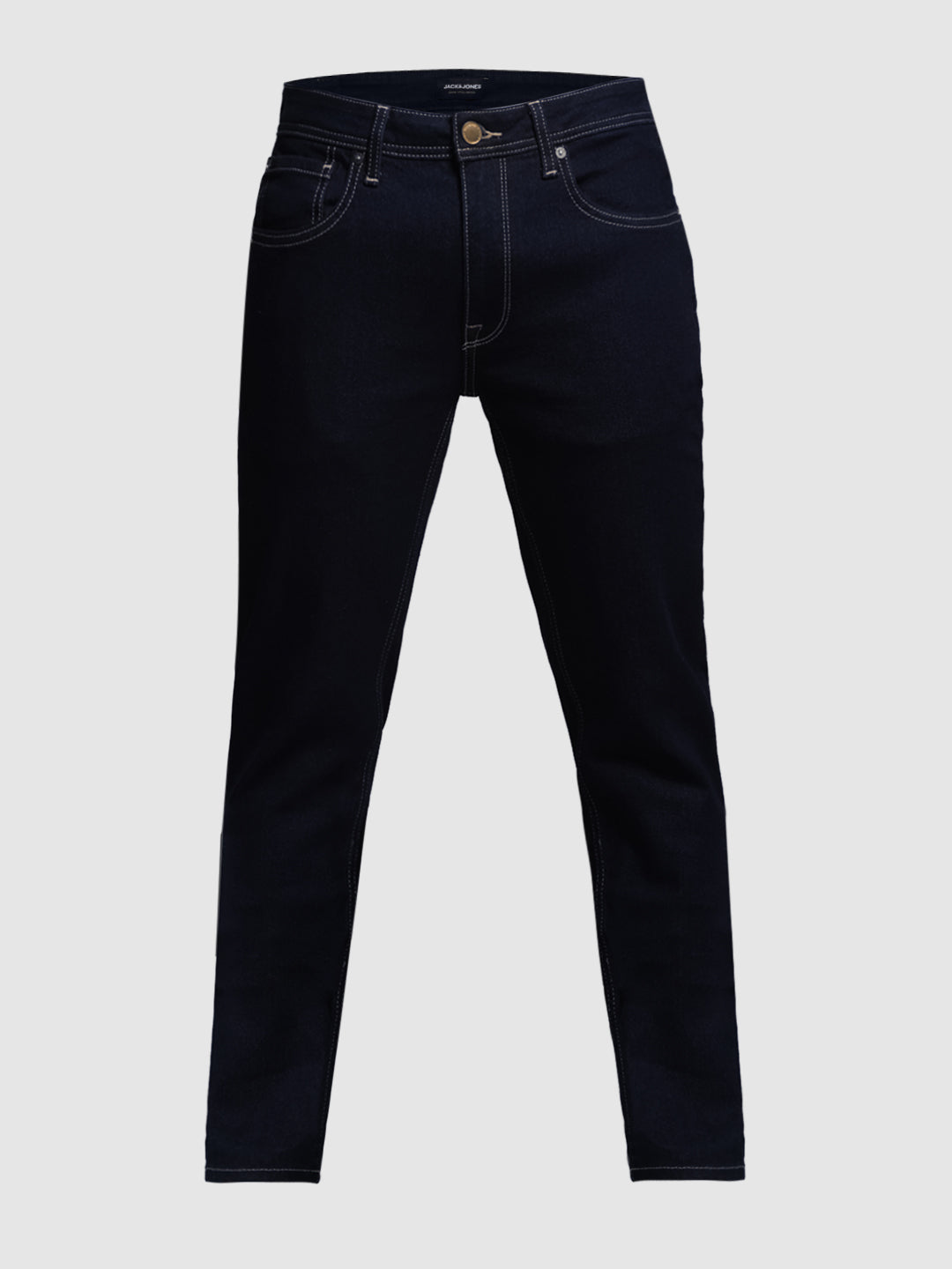 Dark Blue Contrast Stitch Skinny Jeans