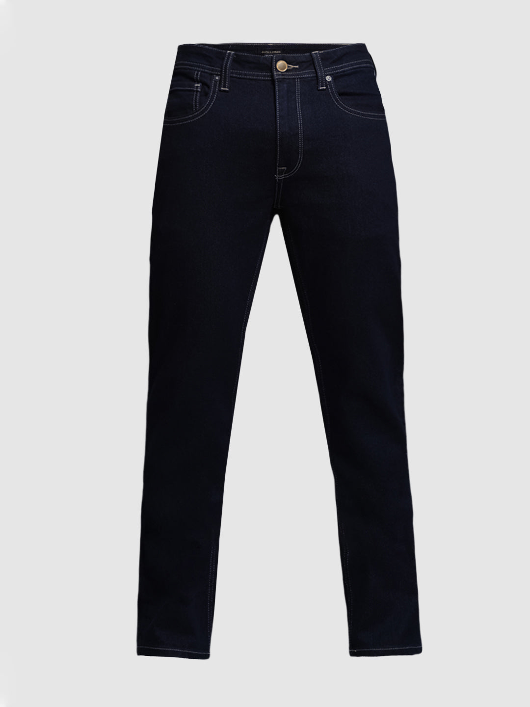Dark Blue Contrast Stitch Regular Fit Jeans