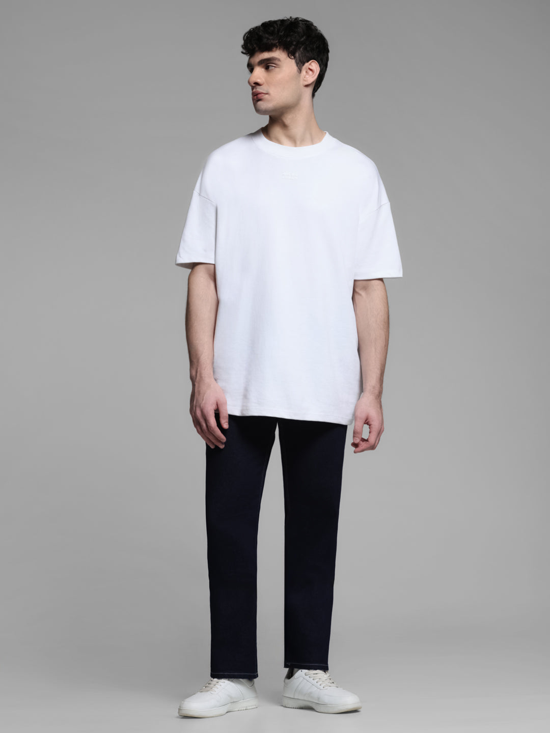 Dark Blue Contrast Stitch Bootcut Jeans