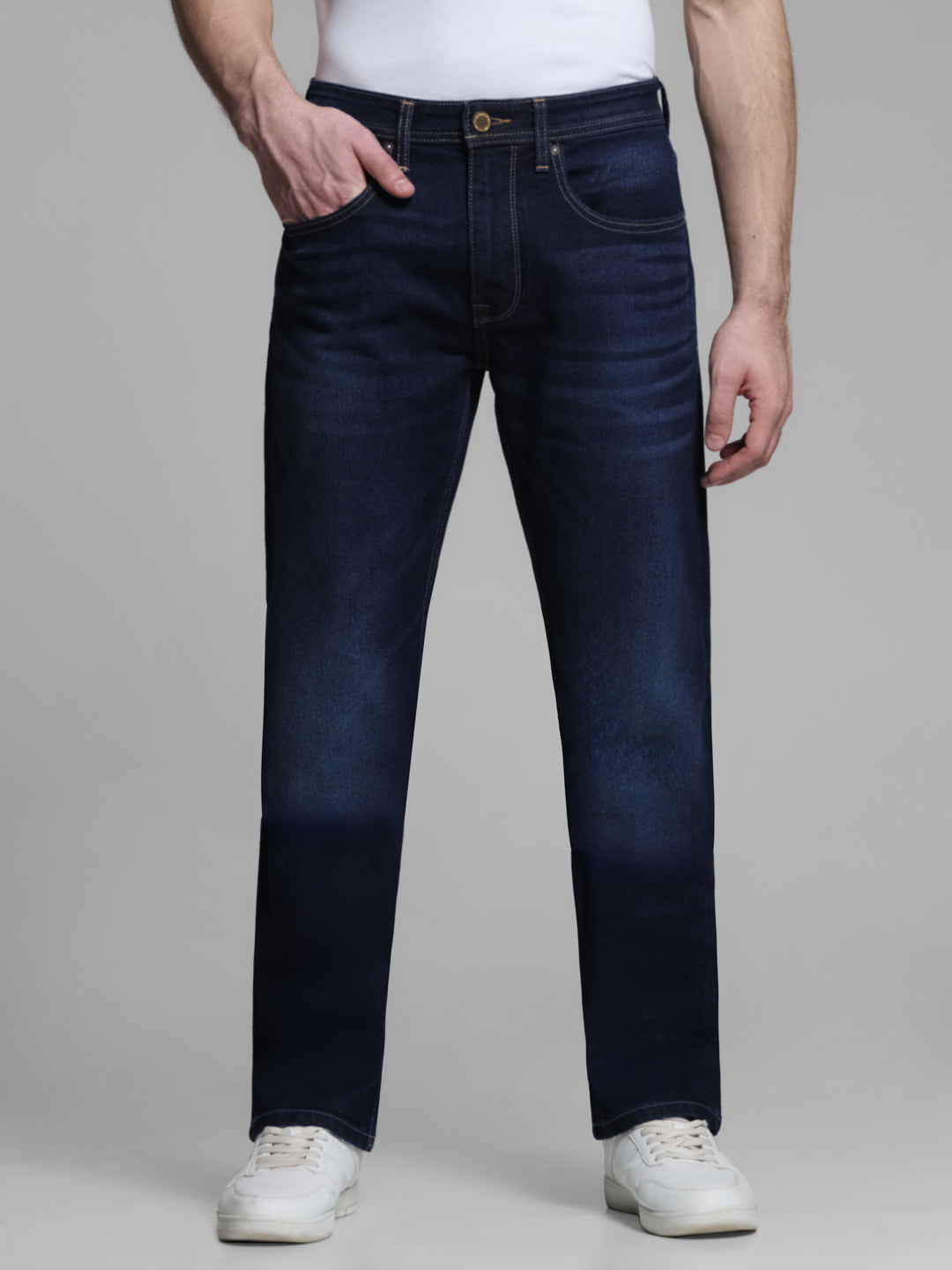 Dark Blue Washed Bootcut Jeans - 28/30