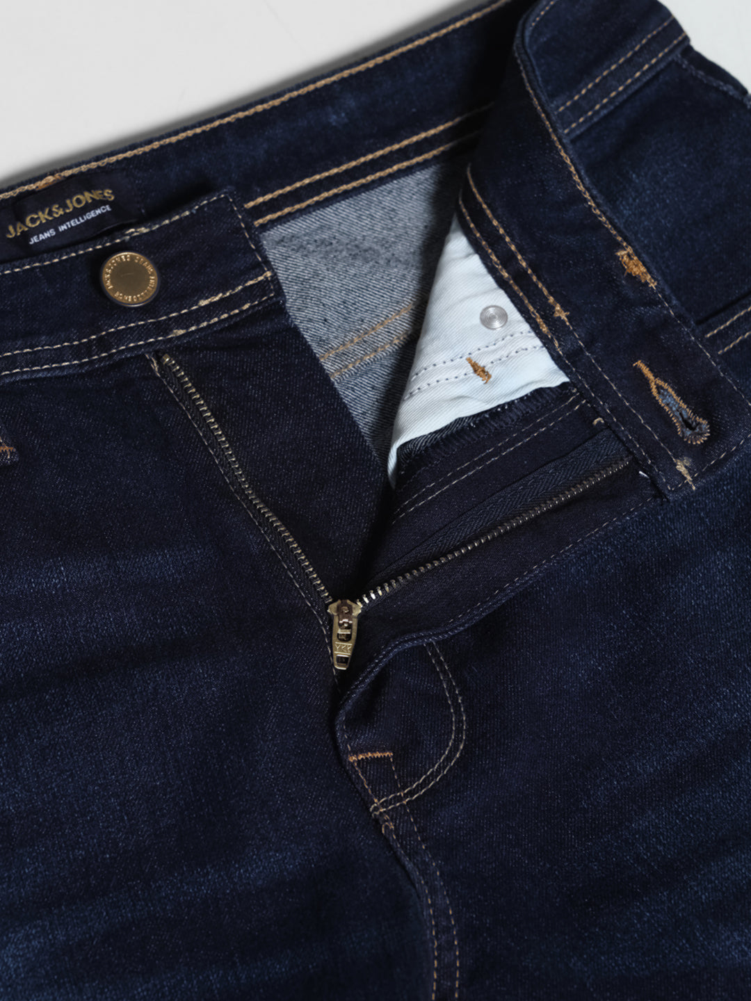 Dark Blue Washed Bootcut Jeans