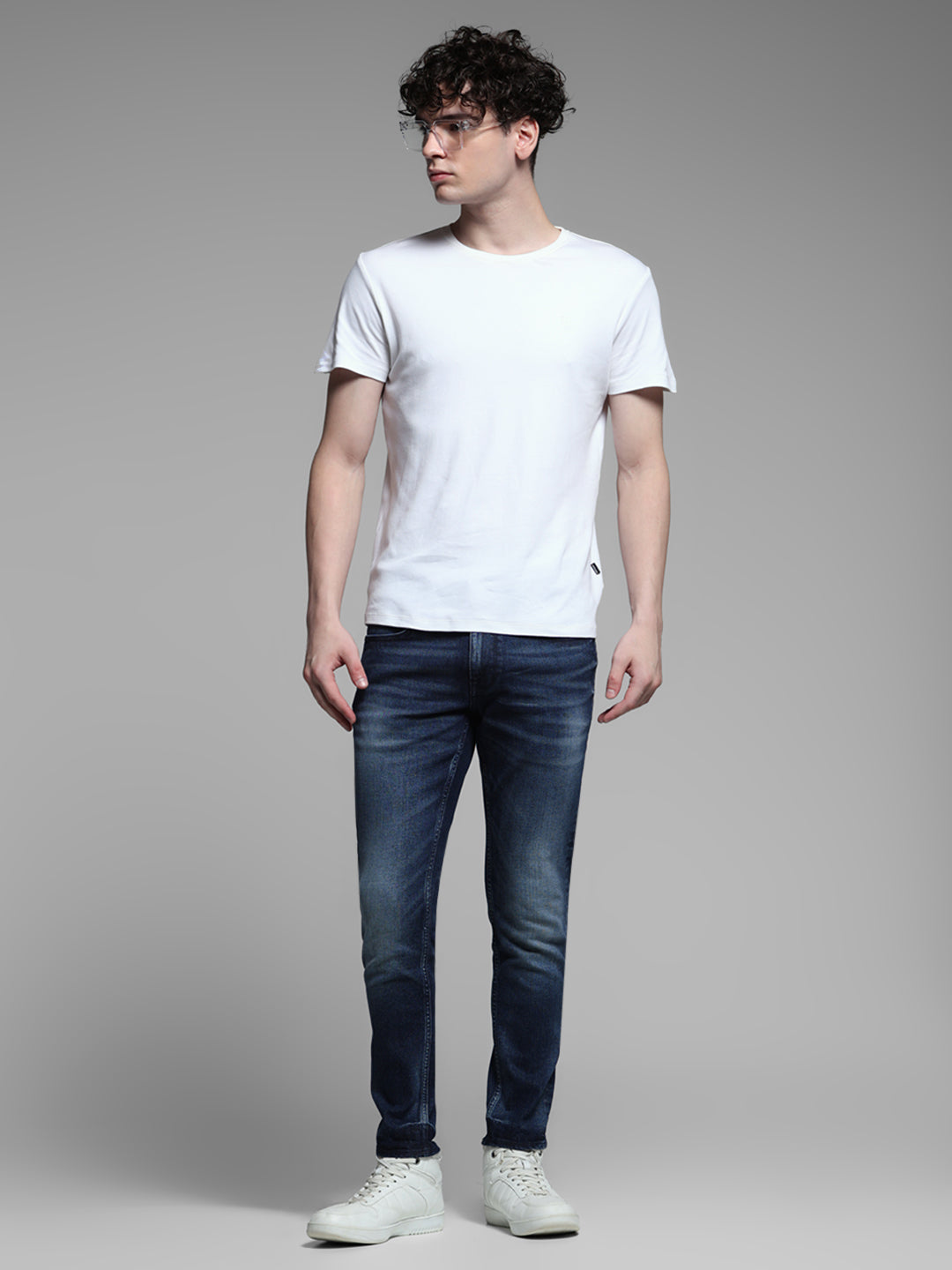 Dark Blue Brak Cropped Slim Fit Jenas