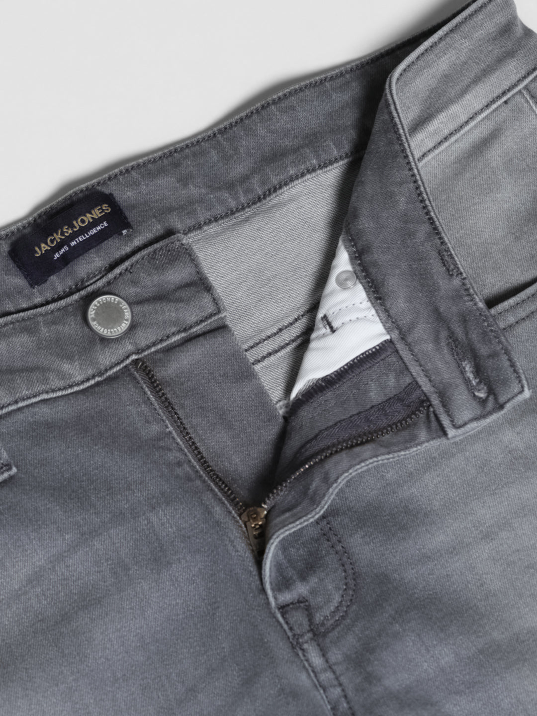 Grey Washed Brak Cropped SlIm Fit Jeans