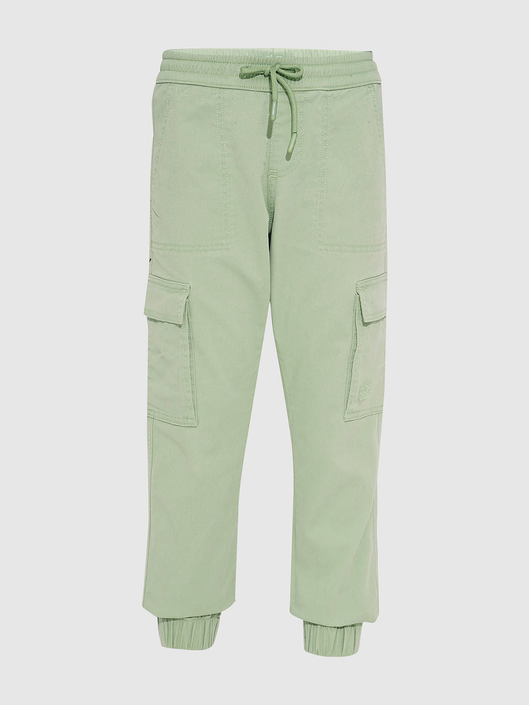 Boys Sage Green Mid Rise Casual Pants