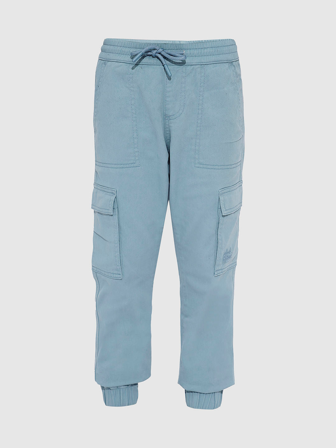 Boys Blue Mid Rise Casual Pants