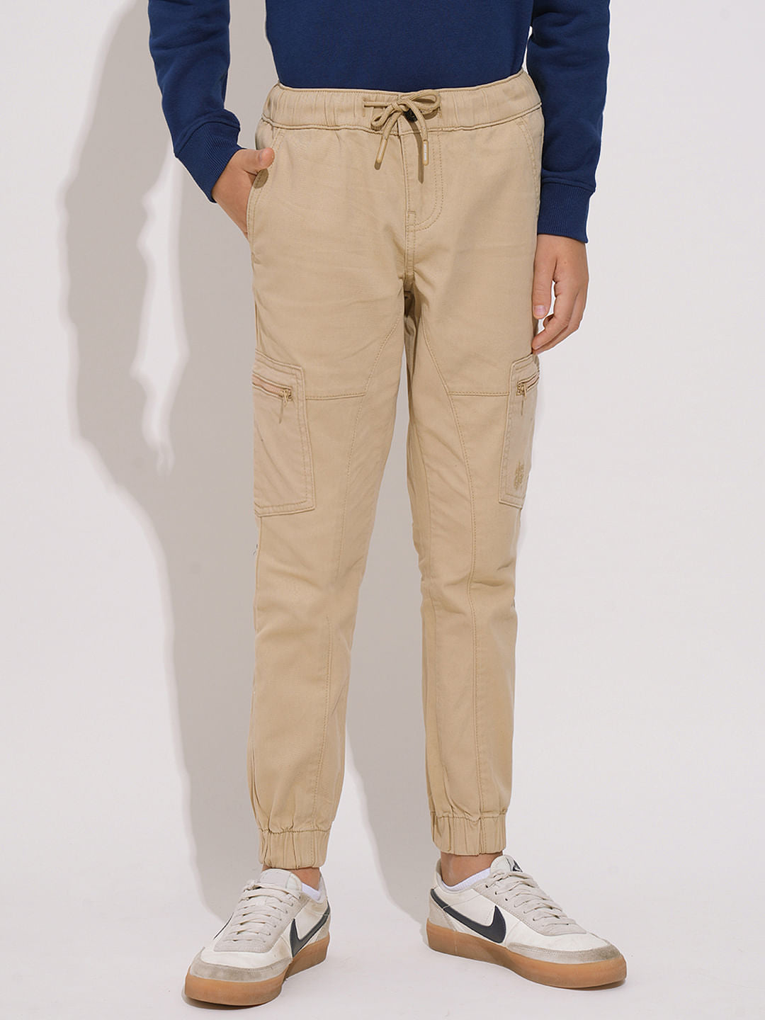 Boys Khaki Cotton Cargos