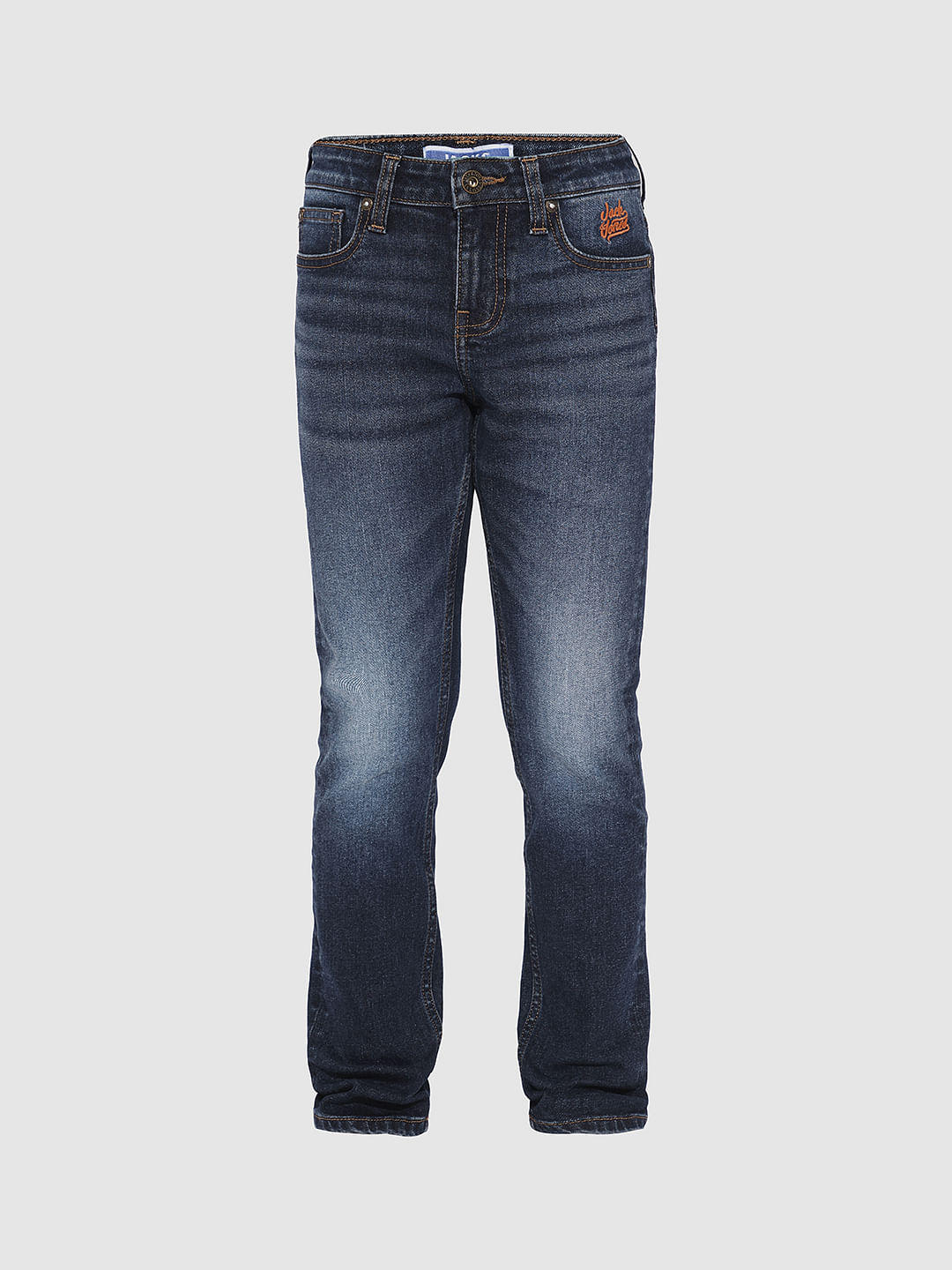 BOYS Dark Blue Washed Regular Fit Jeans
