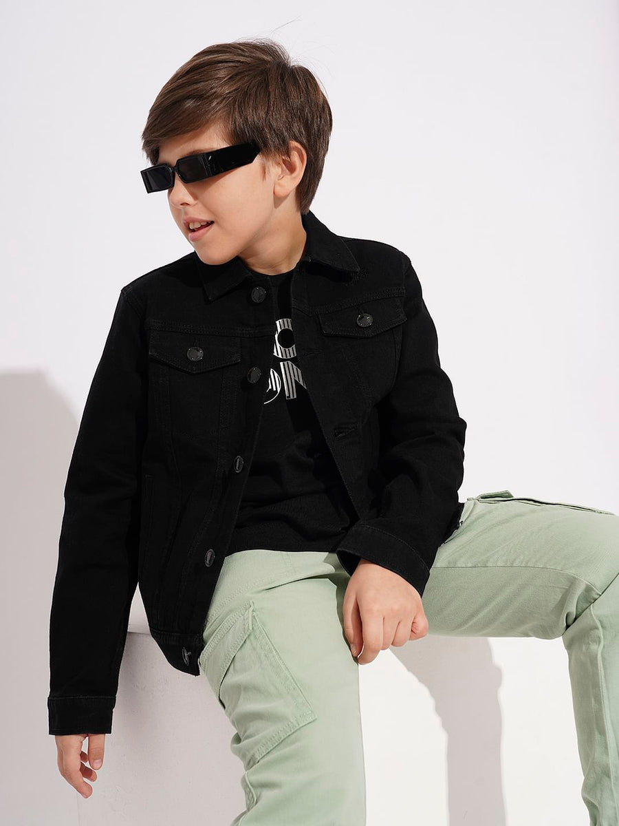 Boys Black Denim Jacket