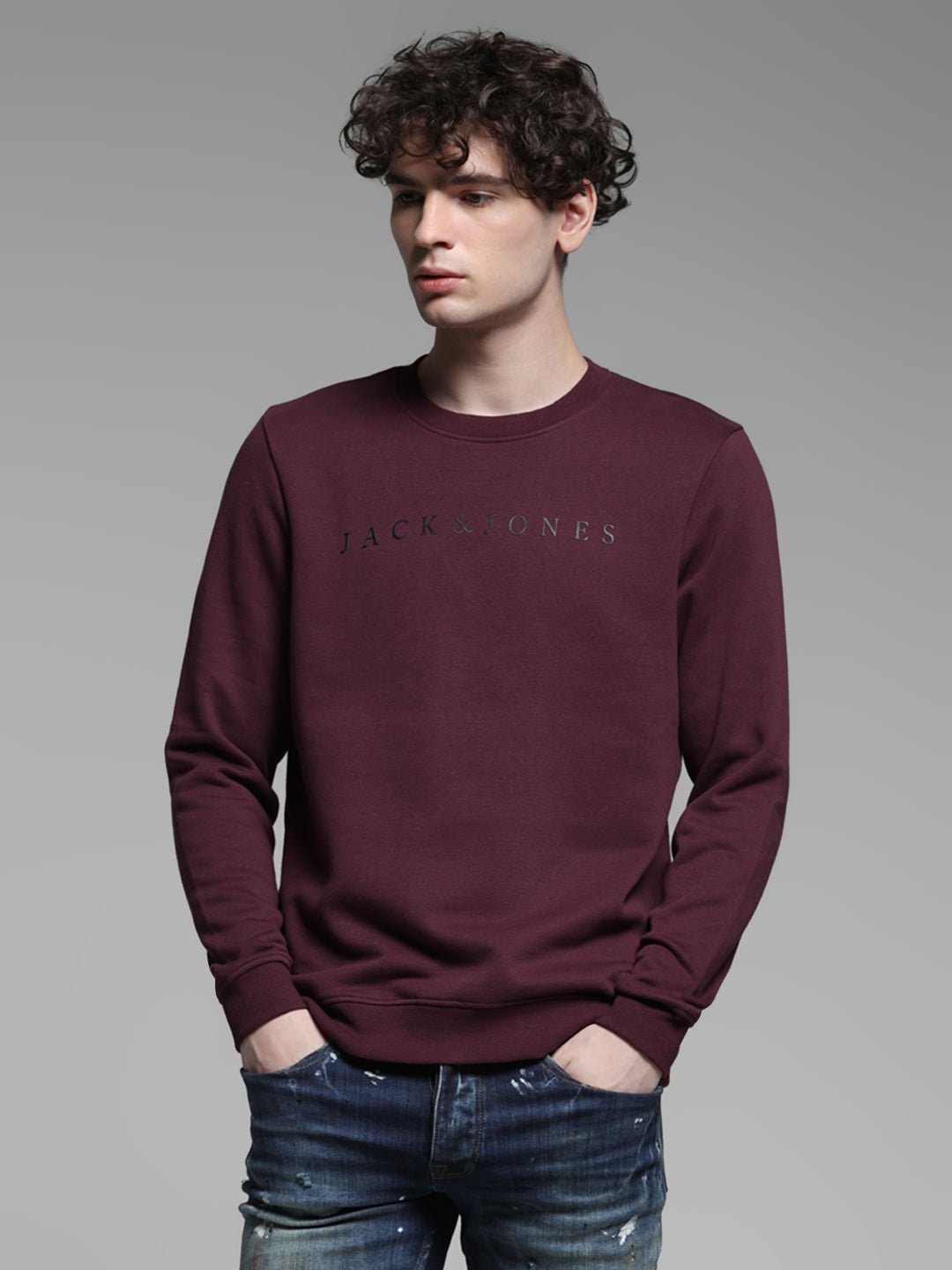 Maroon Logo Detail Sweatshirt - S