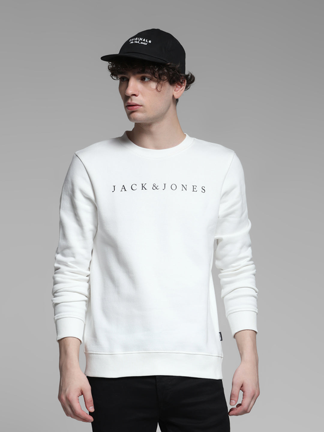 White Logo Detail Sweatshirt - S