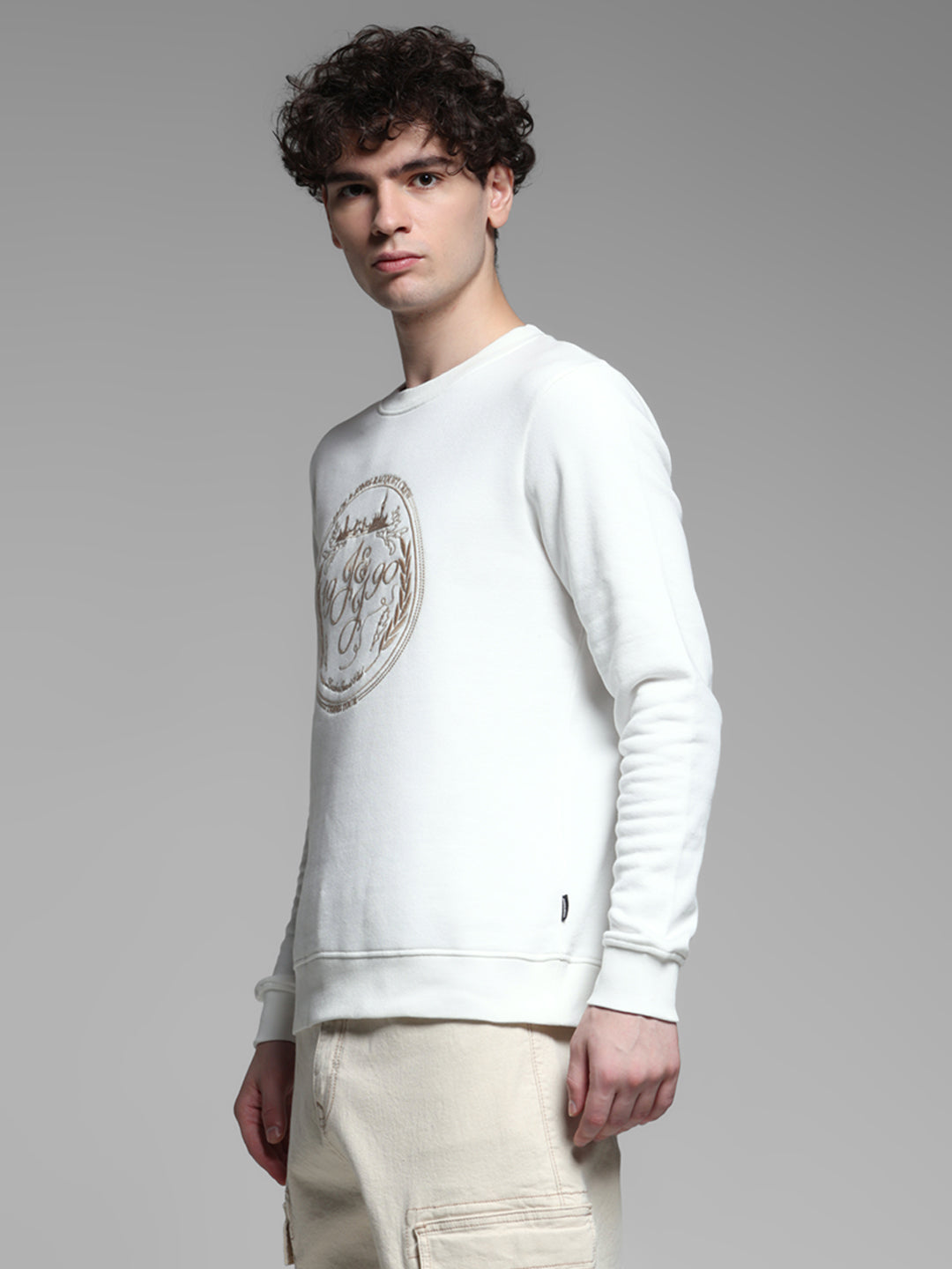 White Embroidered Sweatshirt