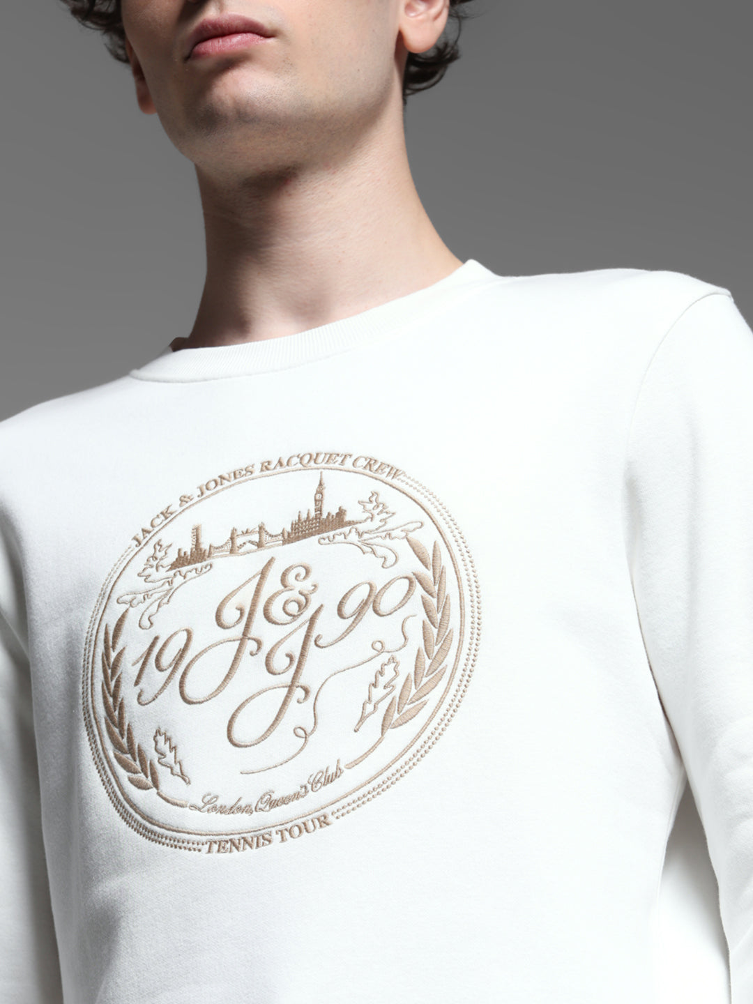 White Embroidered Sweatshirt
