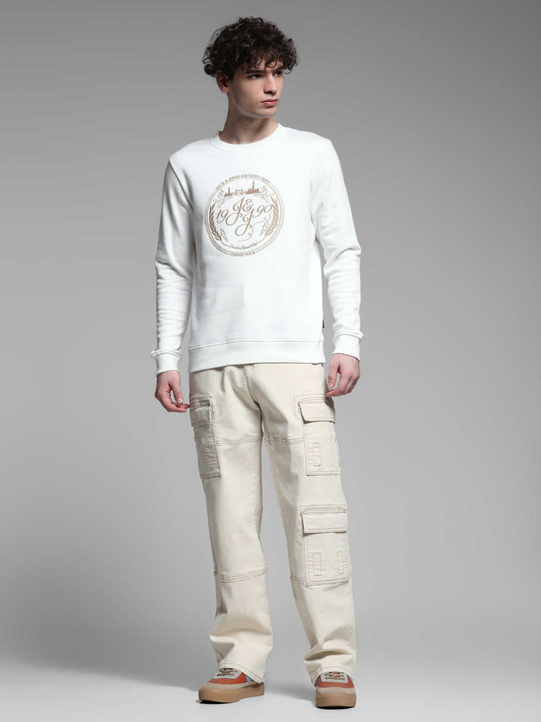 White Embroidered Sweatshirt