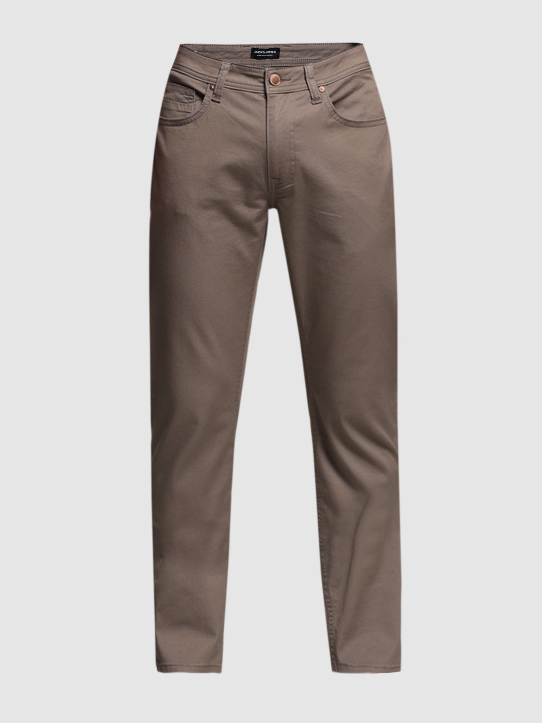 Beige Twill Regular Fit Pants