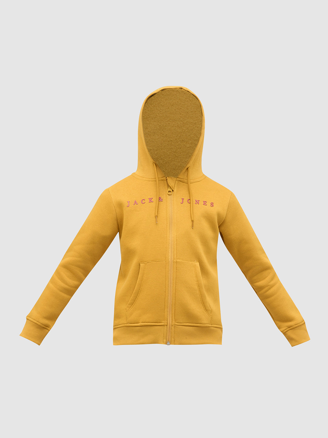 Boys Yellow Zip-Up Hooded Sweatshirt