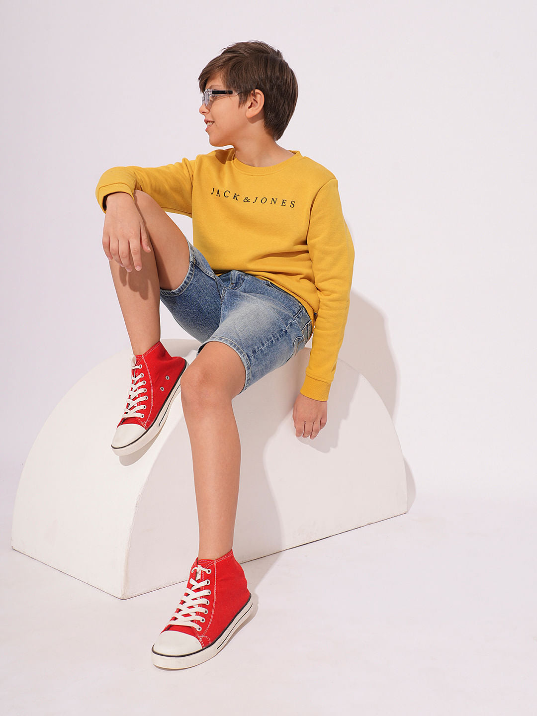 Boys Yellow Logo Print Sweatshirt - 4/5Y