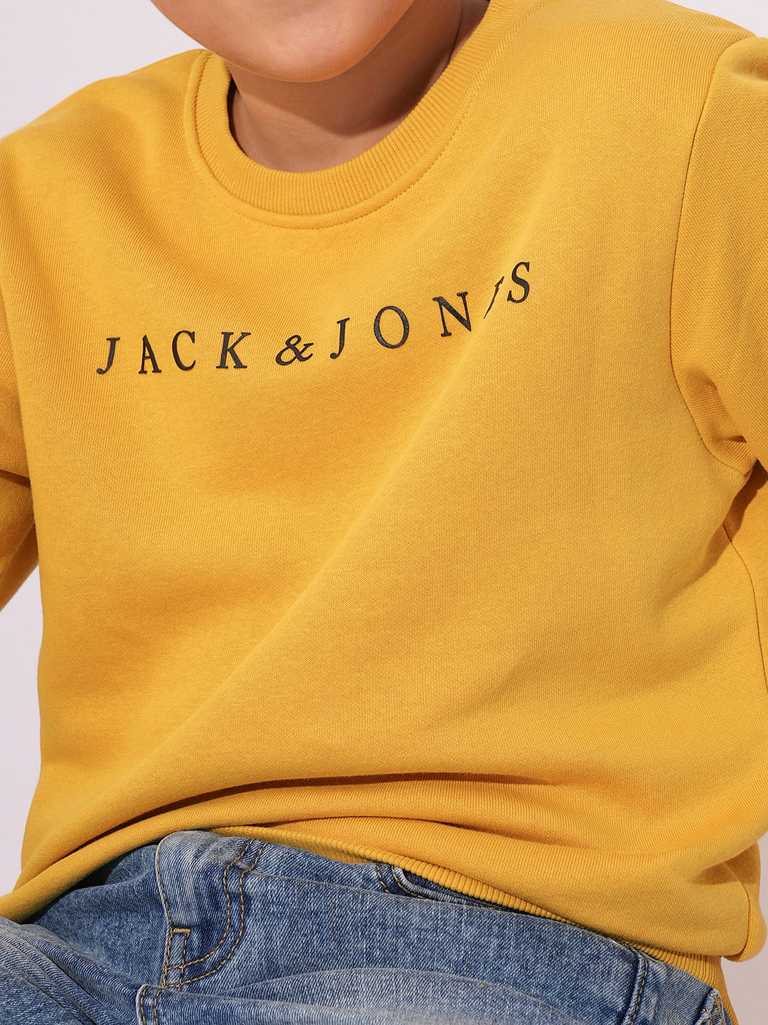 Boys Yellow Logo Print Sweatshirt