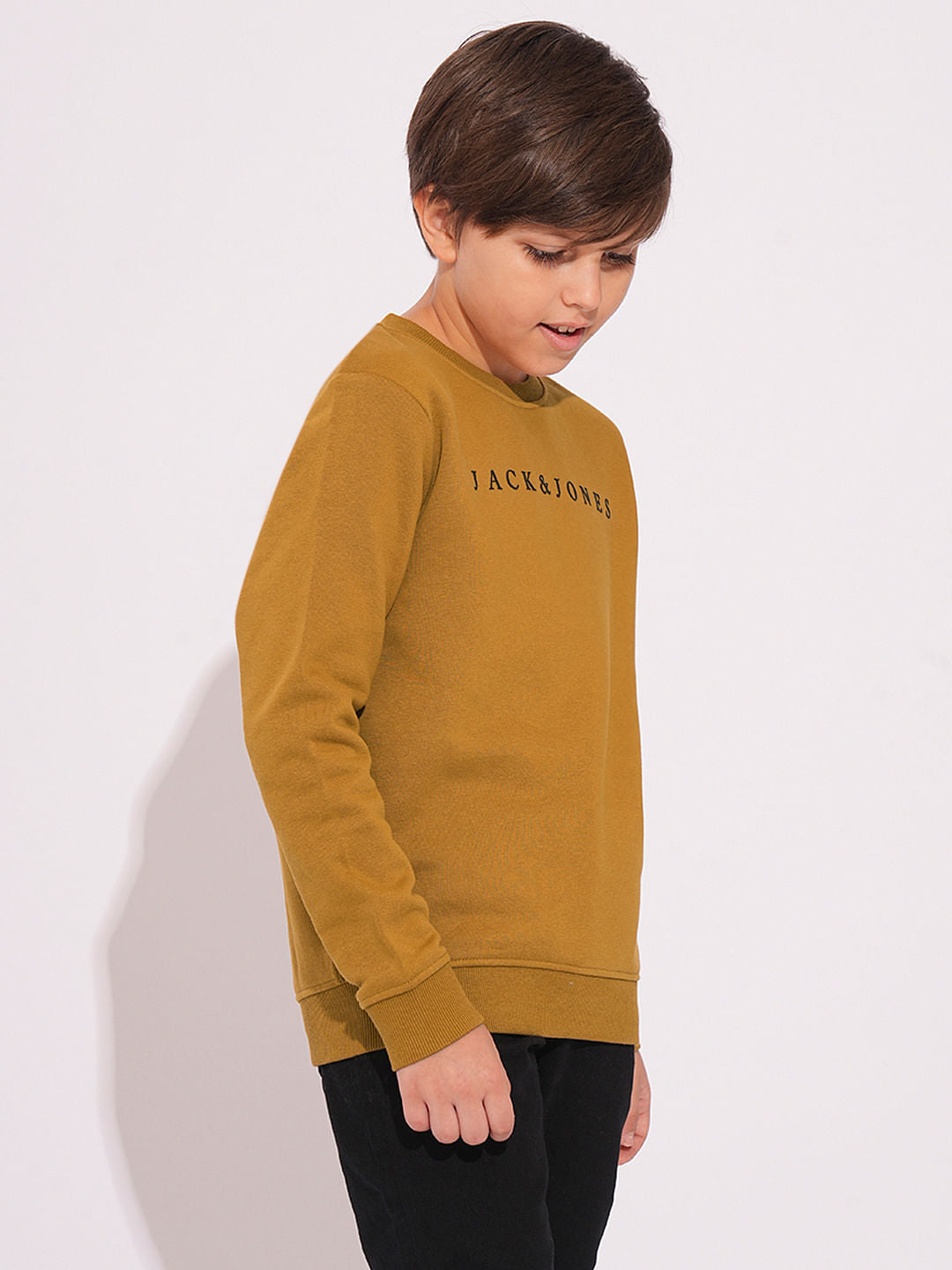 Boys Brown Logo Print Sweatshirt