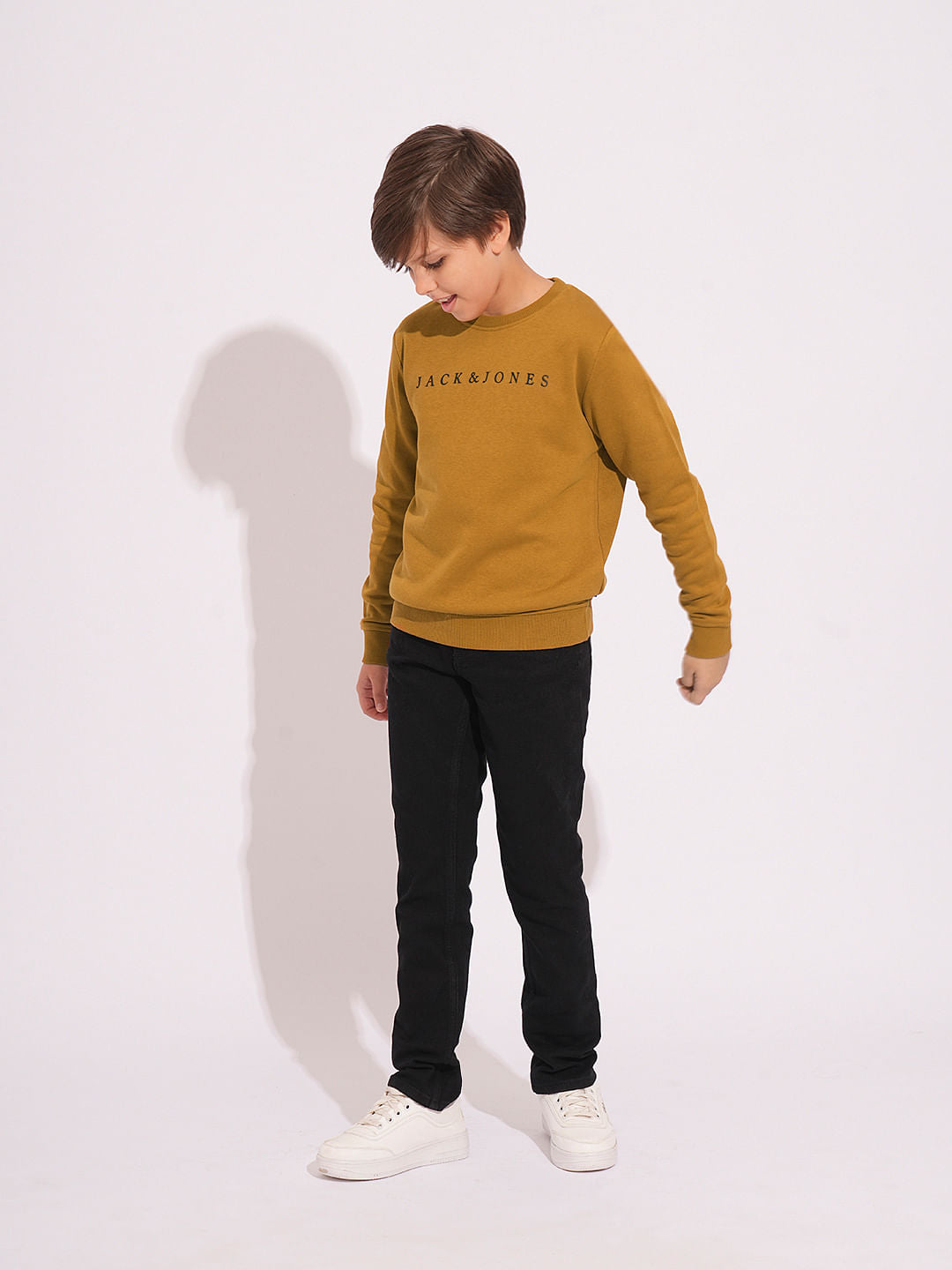 Boys Brown Logo Print Sweatshirt