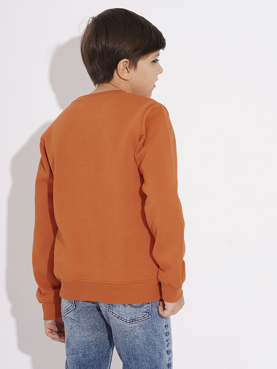 Boys Orange Logo Print Sweatshirt