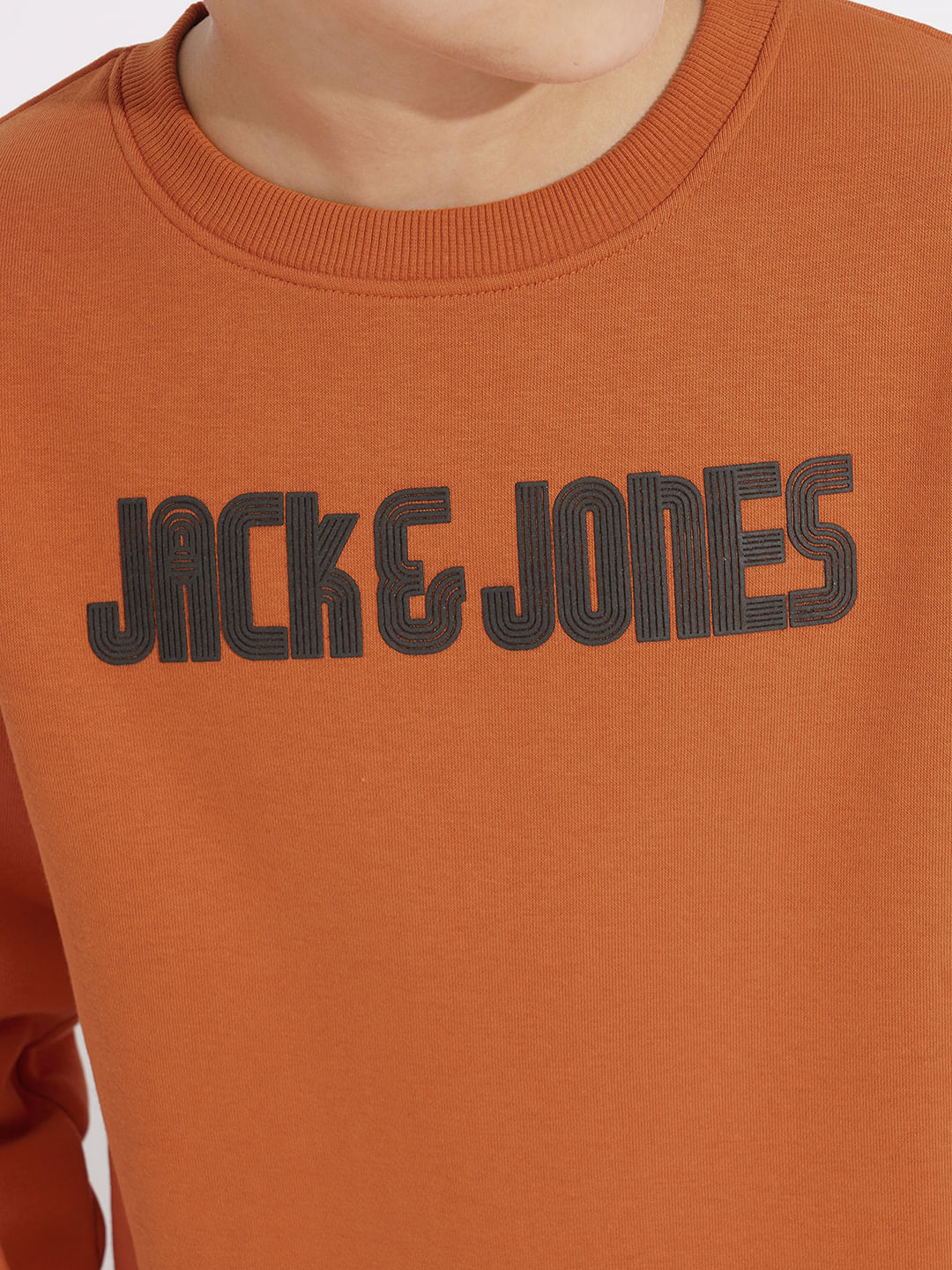 Boys Orange Logo Print Sweatshirt