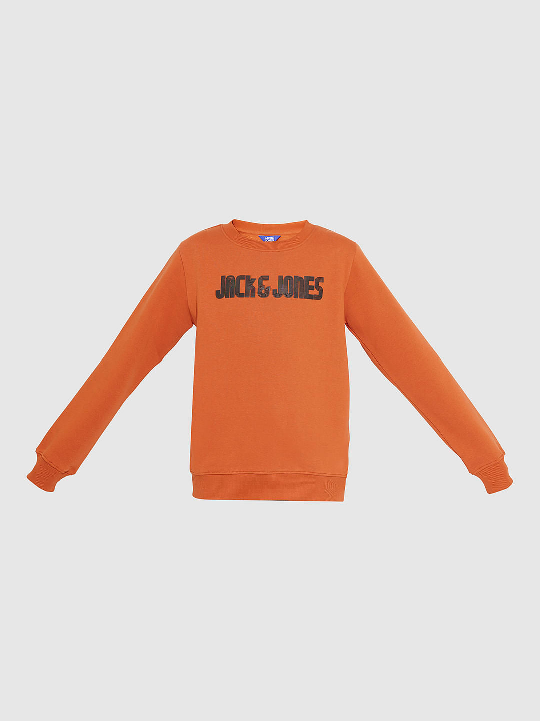 Boys Orange Logo Print Sweatshirt