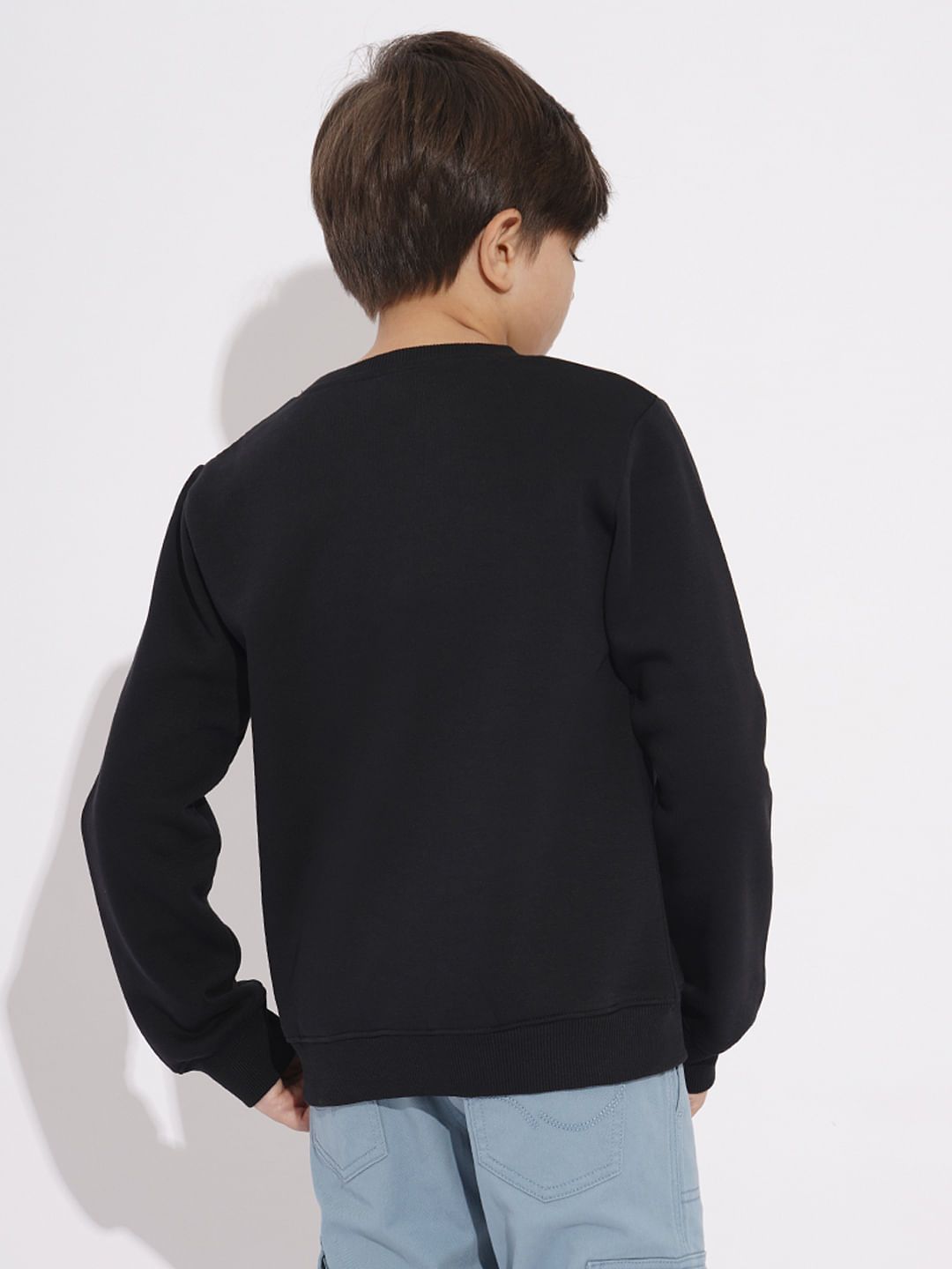 Boys Black Logo Print Sweatshirt