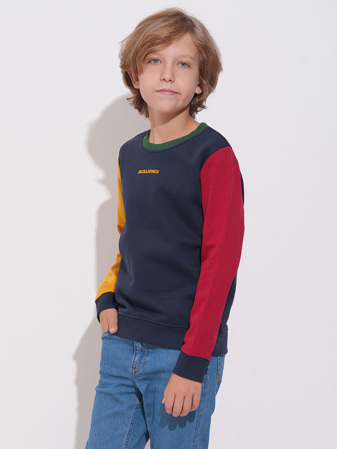 Boys Blue Colourblocked Sweatshirt