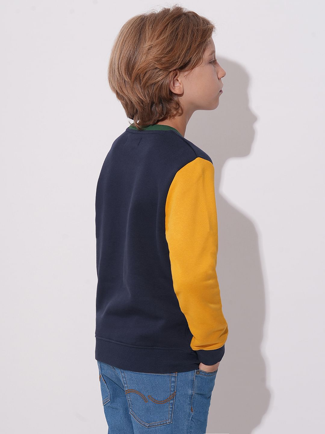 Boys Blue Colourblocked Sweatshirt