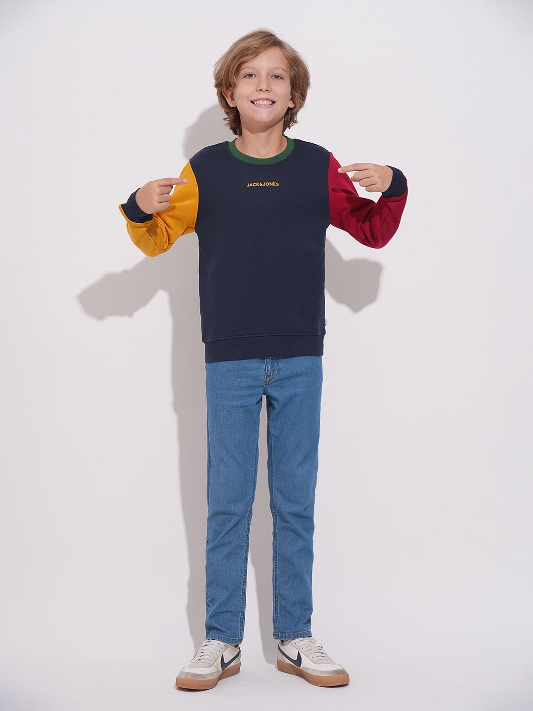 Boys Blue Colourblocked Sweatshirt