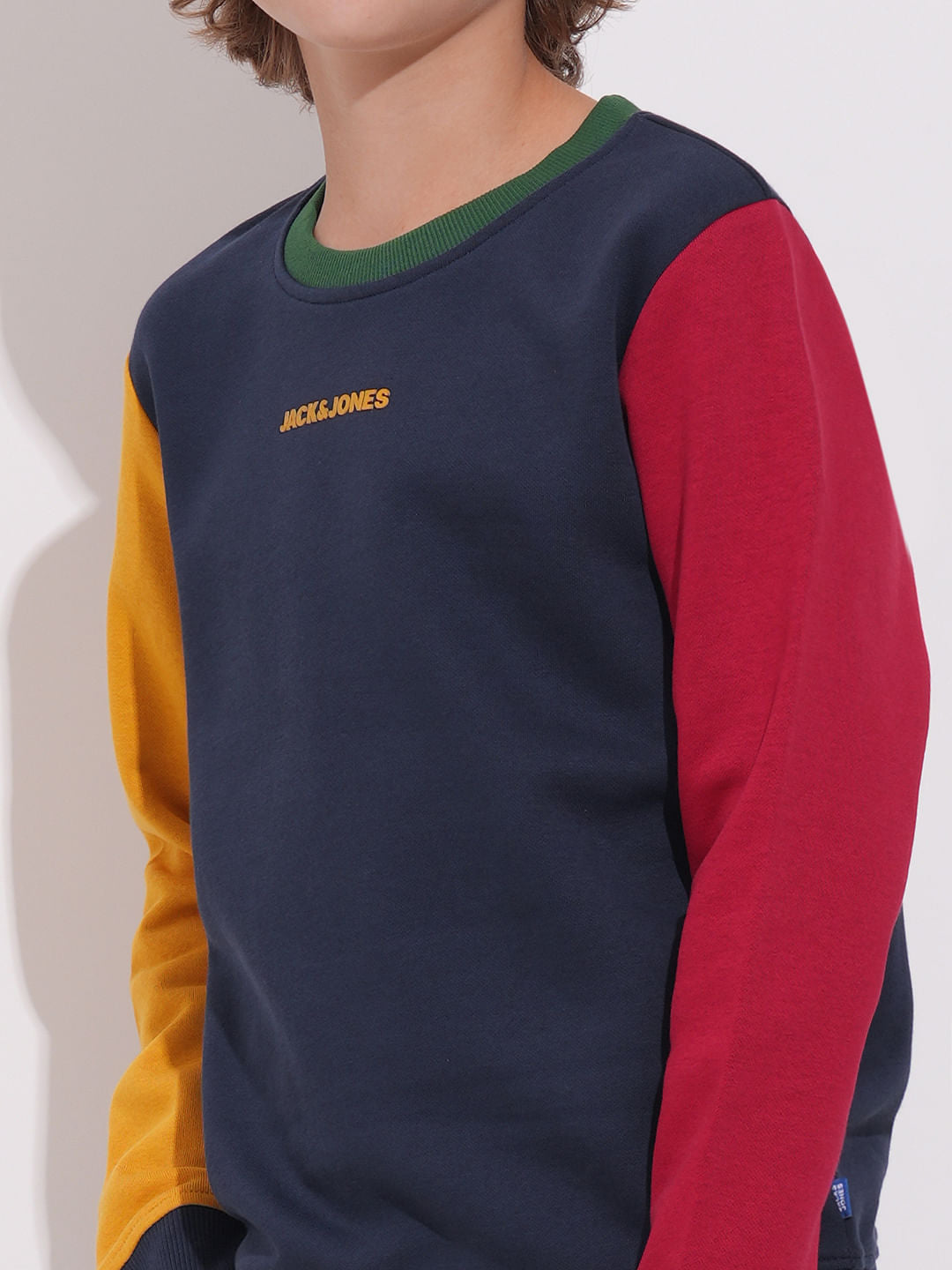 Boys Blue Colourblocked Sweatshirt