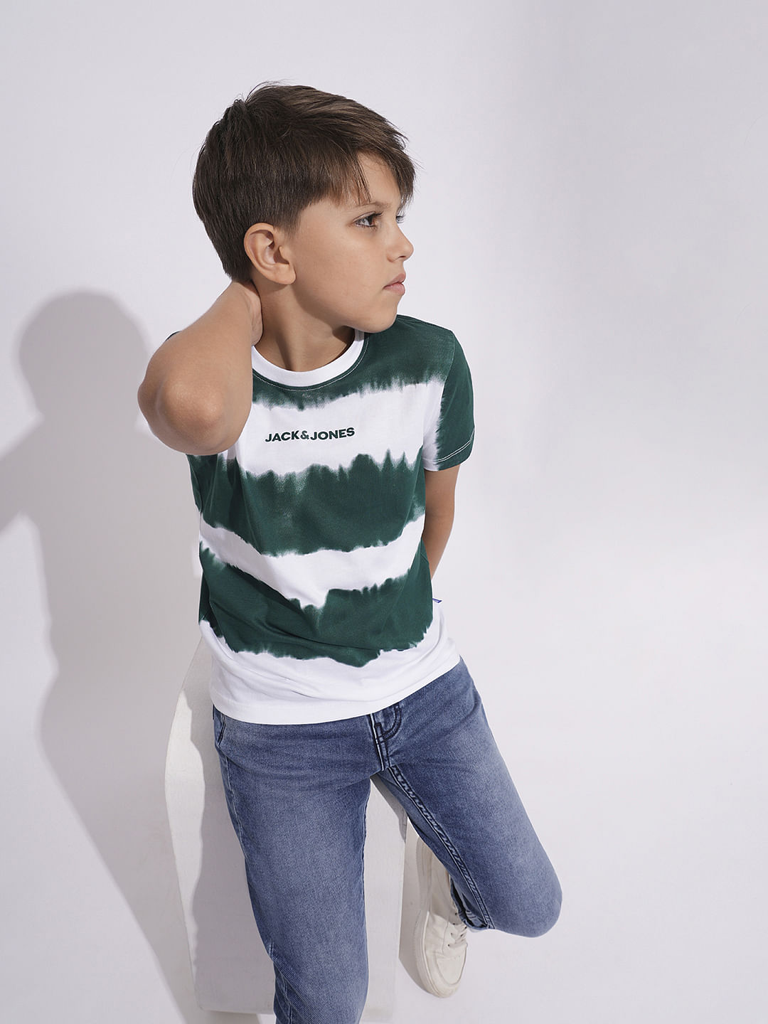 Boys Green Tie-Dye Print T-shirt - 4/5Y