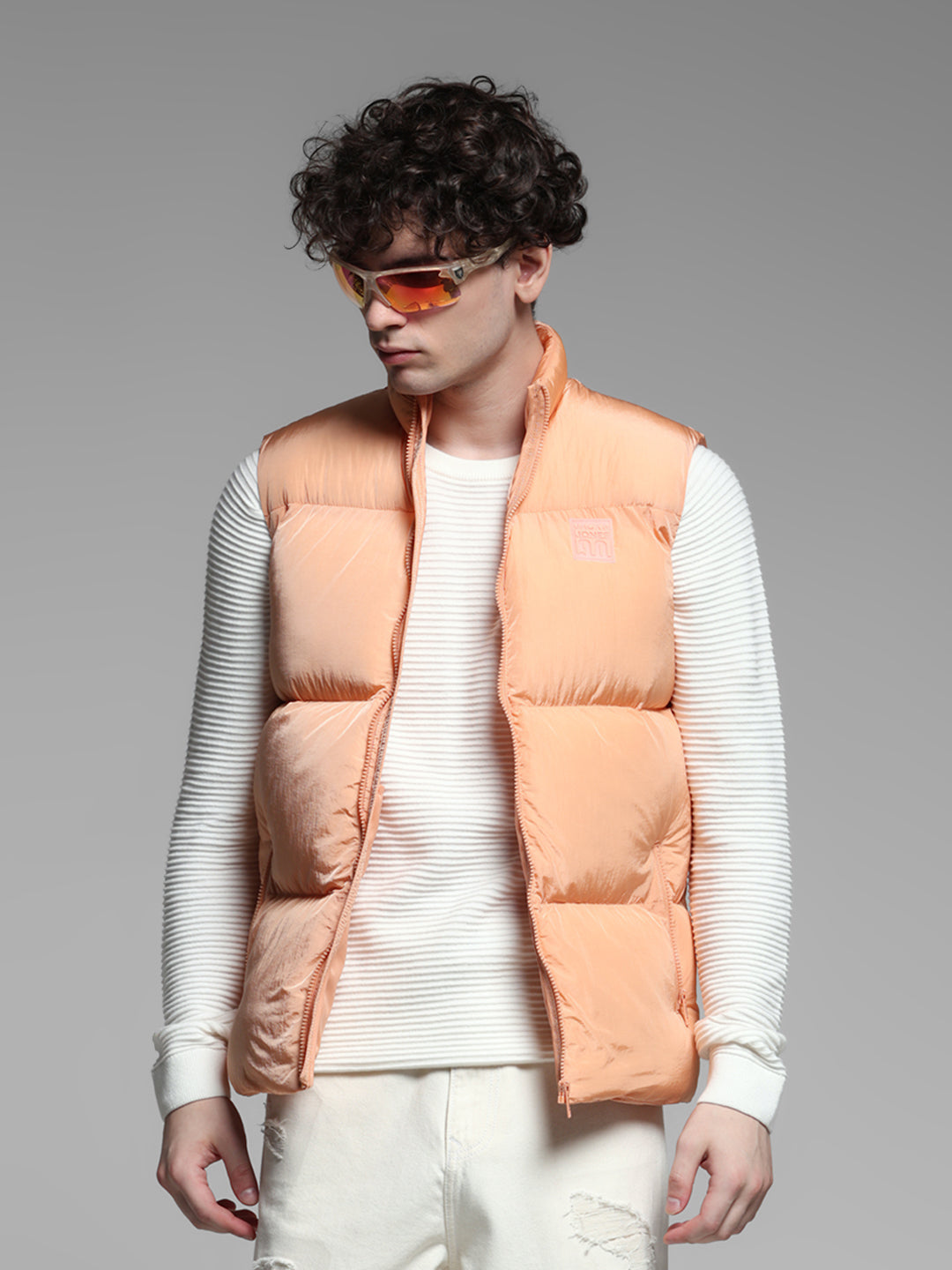 Peach Puffer Vest - S