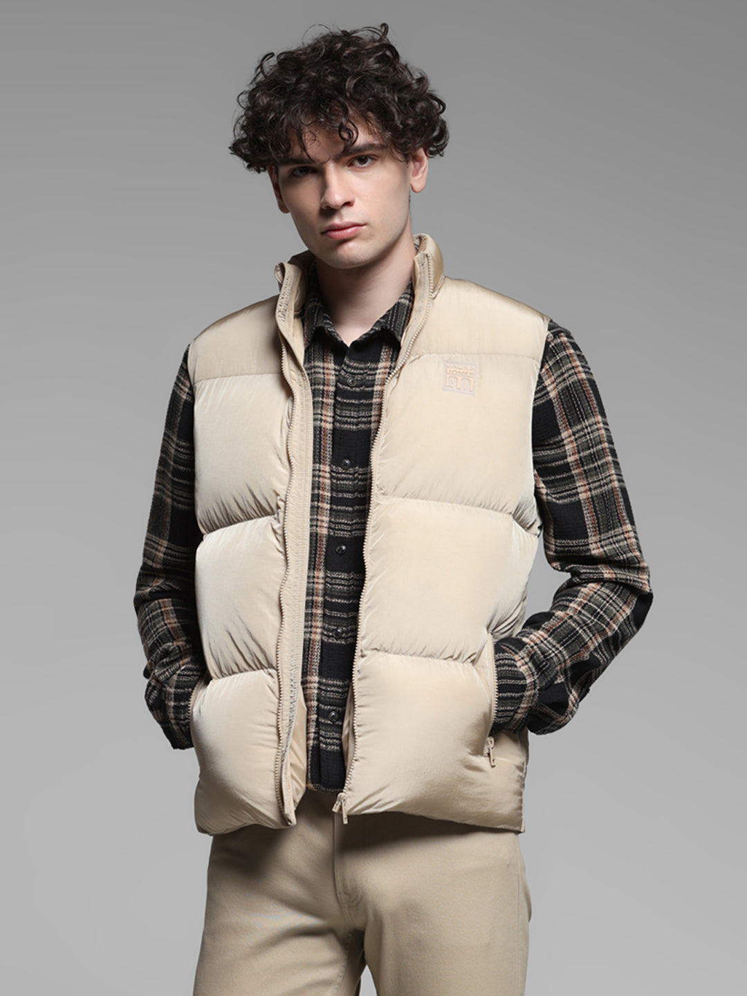 Beige Puffer Vest