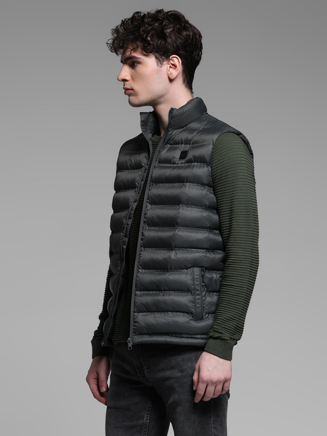 High Neck Puffer Vest Jacket