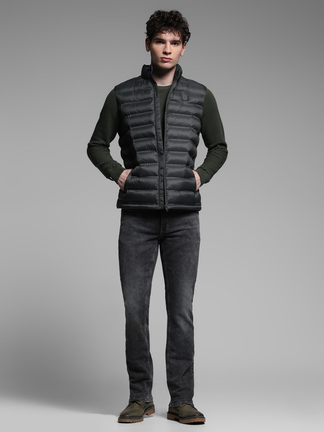 High Neck Puffer Vest Jacket