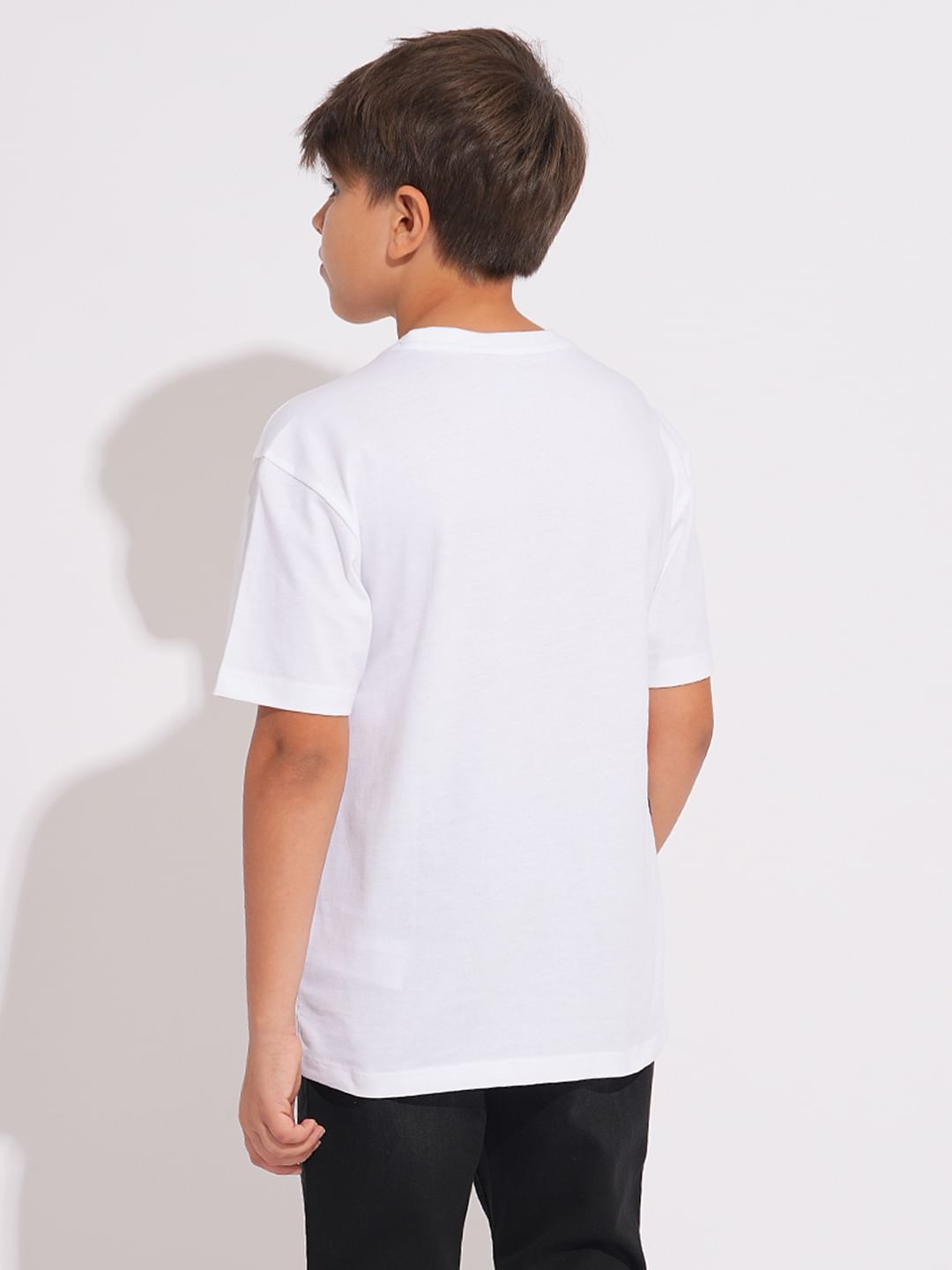 White Graphic Print Cotton T-shirt