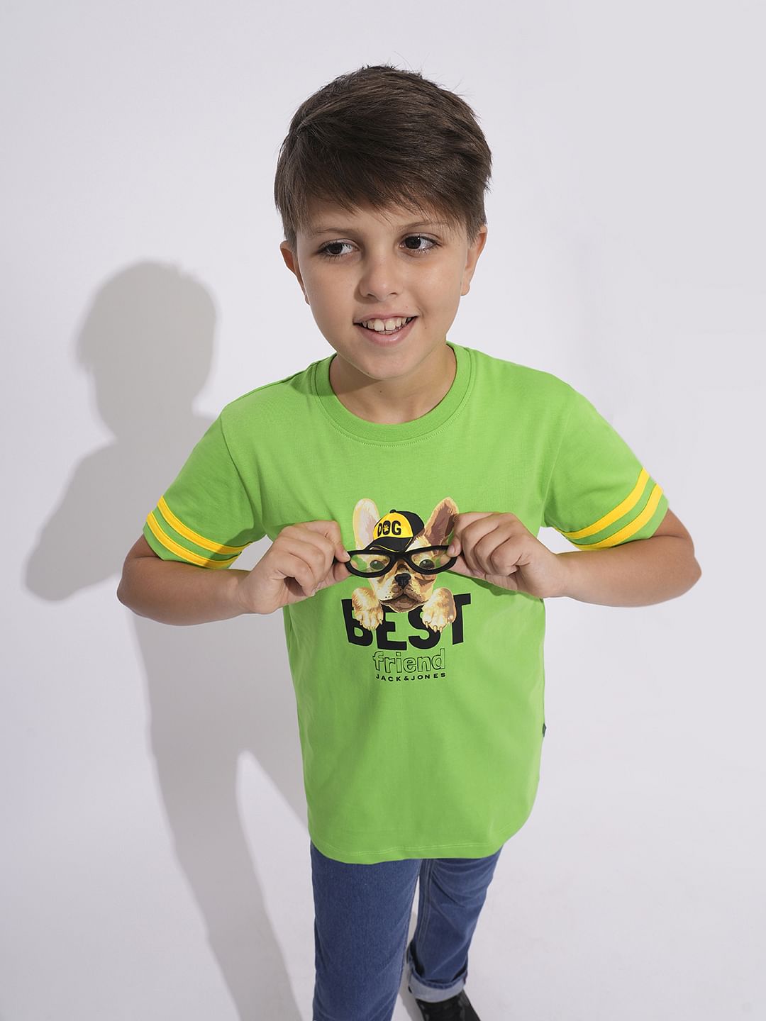 Green Doggo Print Cotton T-shirt