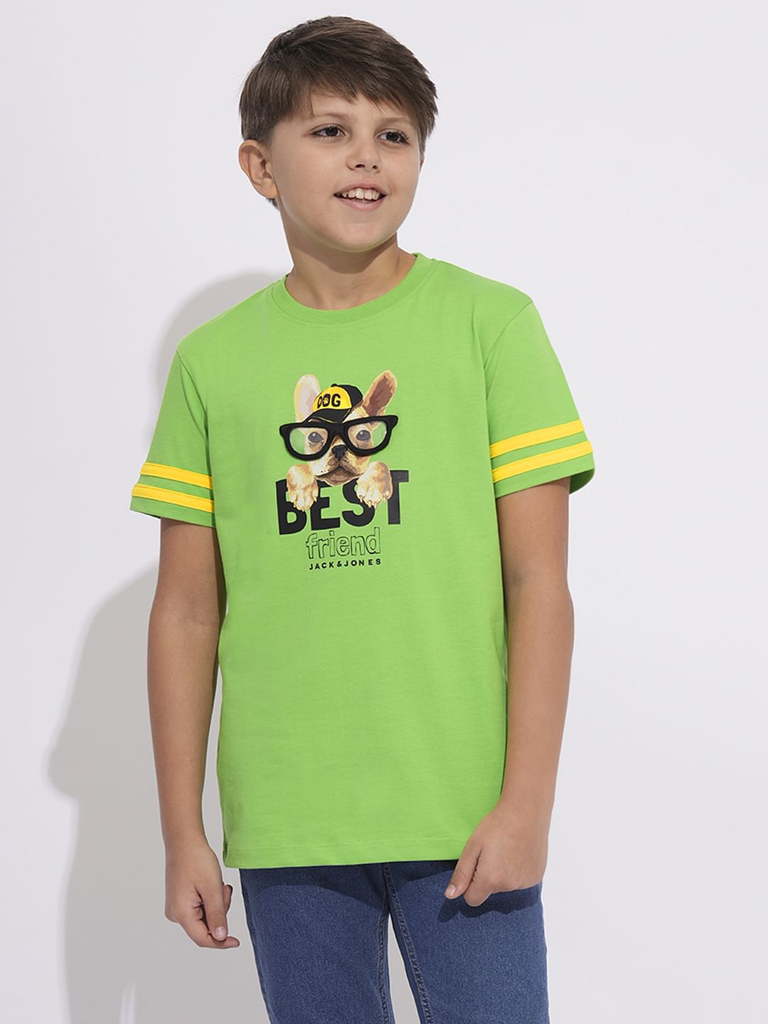 Green Doggo Print Cotton T-shirt