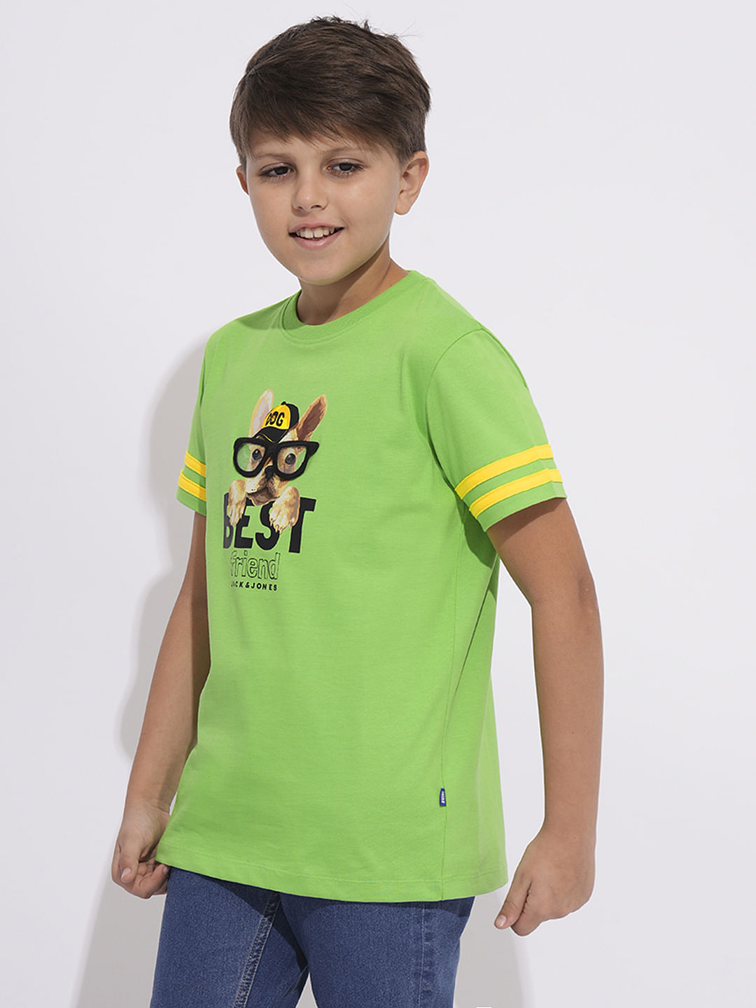 Green Doggo Print Cotton T-shirt