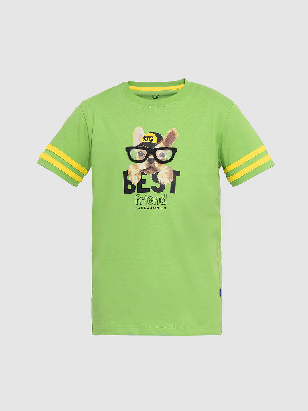 Green Doggo Print Cotton T-shirt