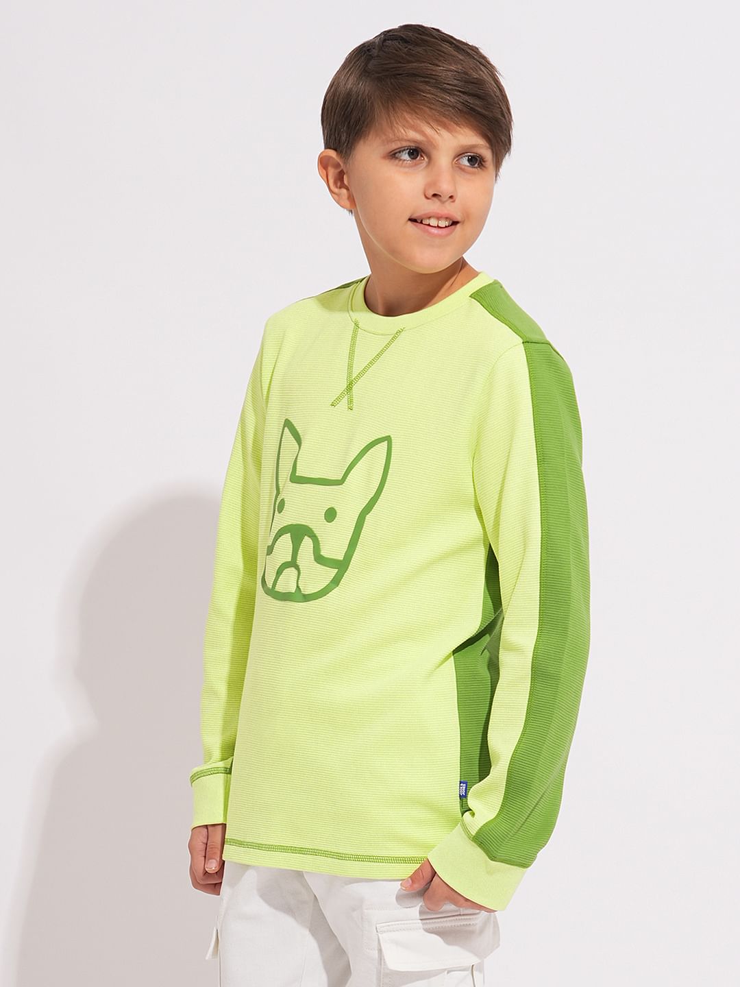 Boys Lime Doggo Print T-shirt