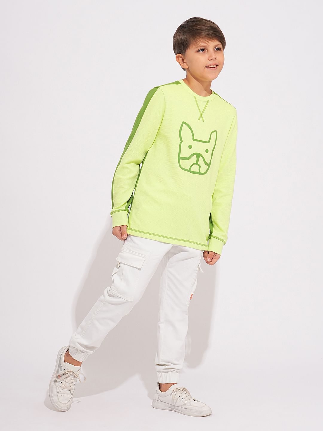 Boys Lime Doggo Print T-shirt
