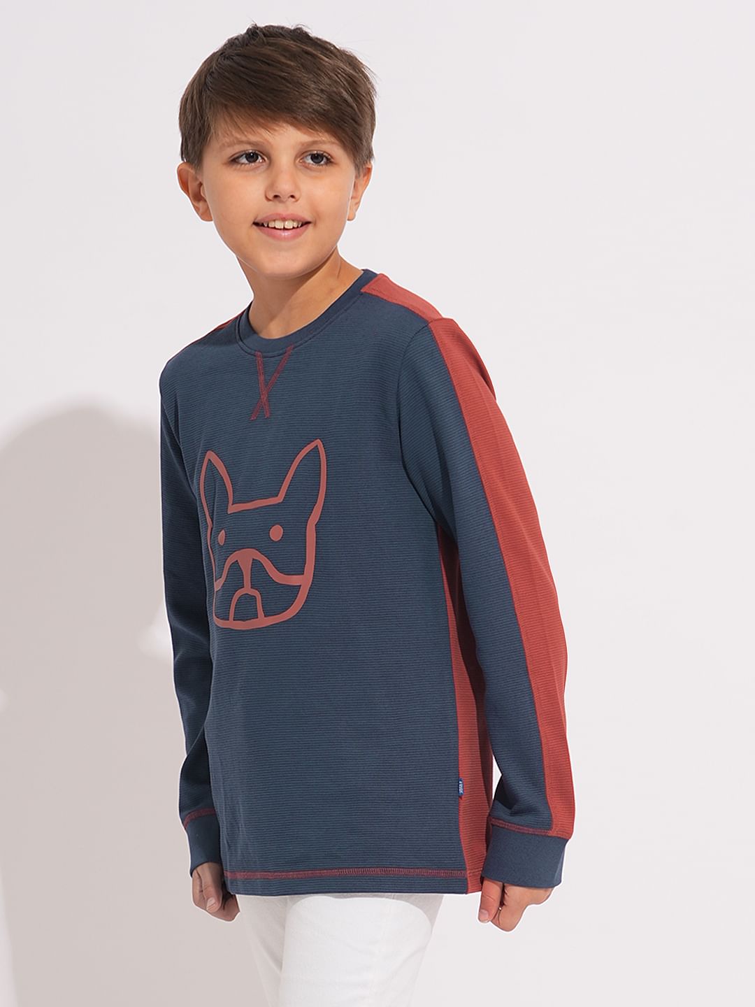 Boys Navy Blue Doggo Print T-shirt