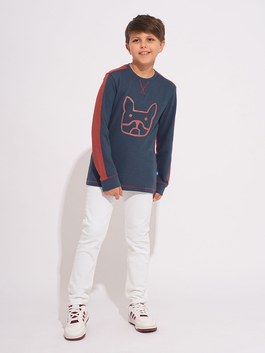 Boys Navy Blue Doggo Print T-shirt