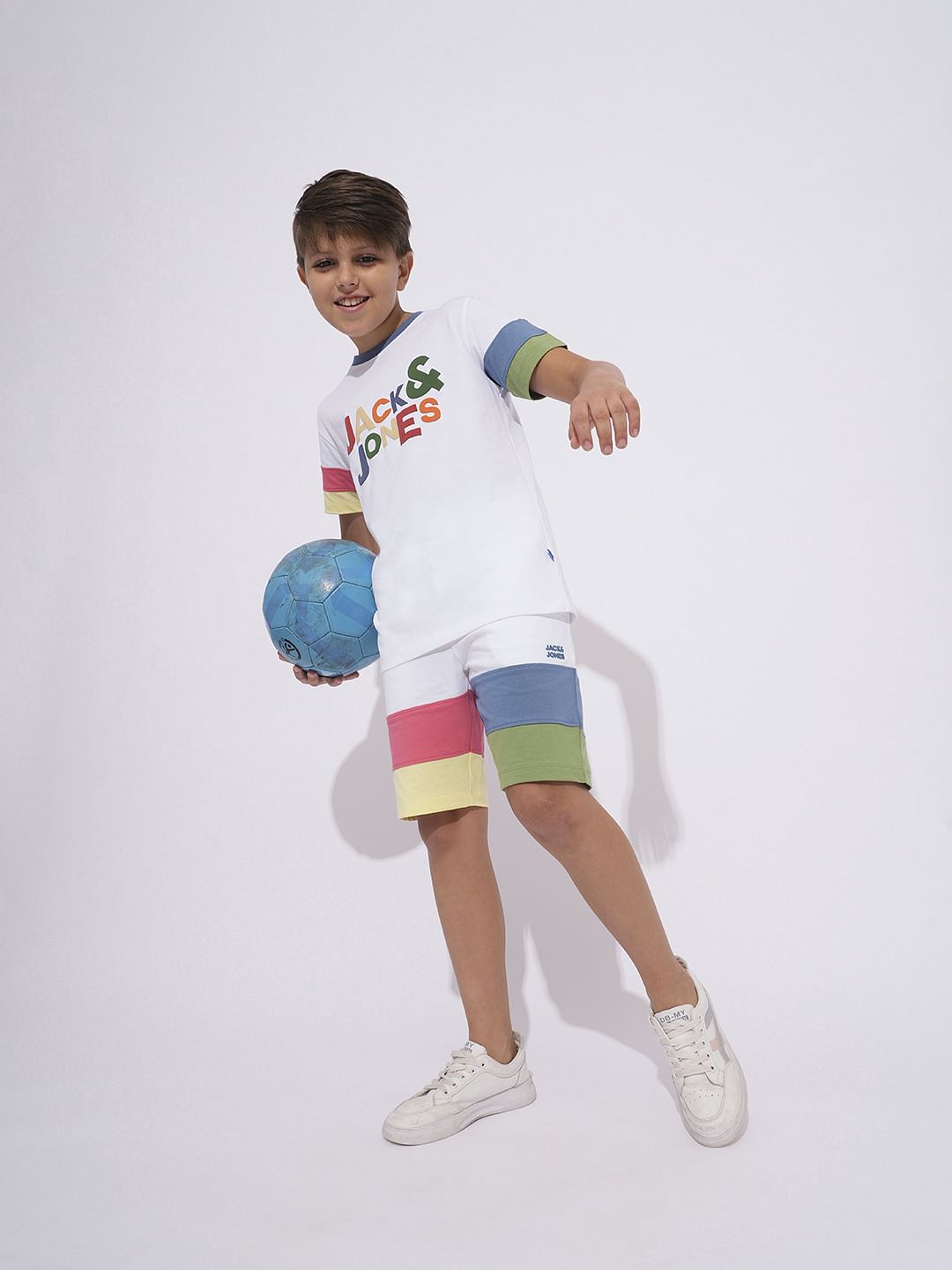 White Logo Print Co-ord Set T-shirt - 4/5Y