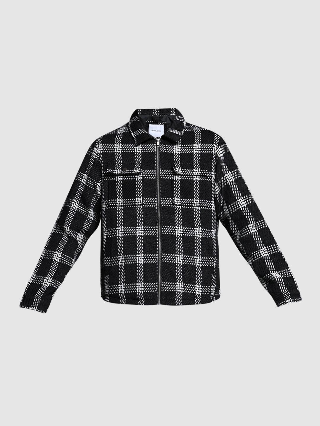 Check Zip-Up Overshirt Jacket