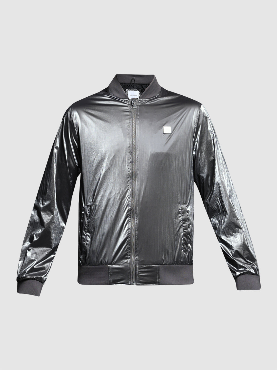 Metallic Finish Bomber Jacket