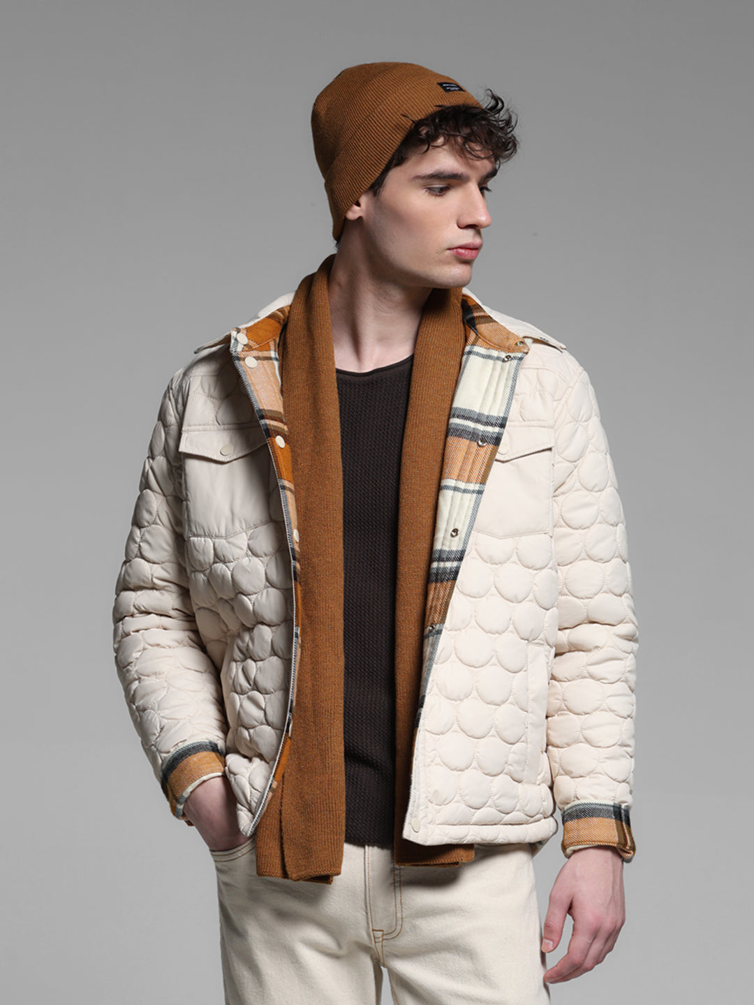 Reversible Quilted Check Jacket - S