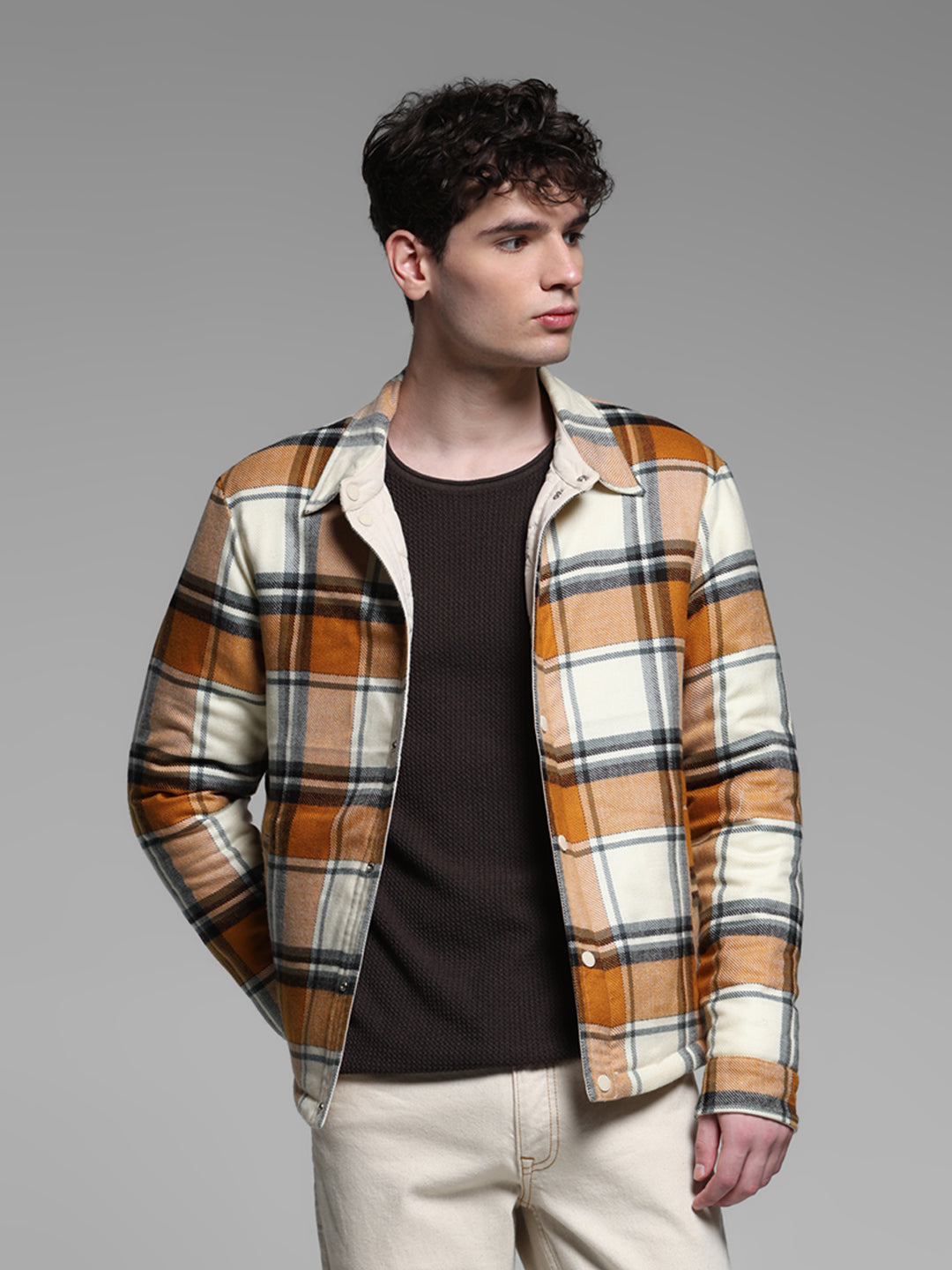 Reversible Quilted Check Jacket